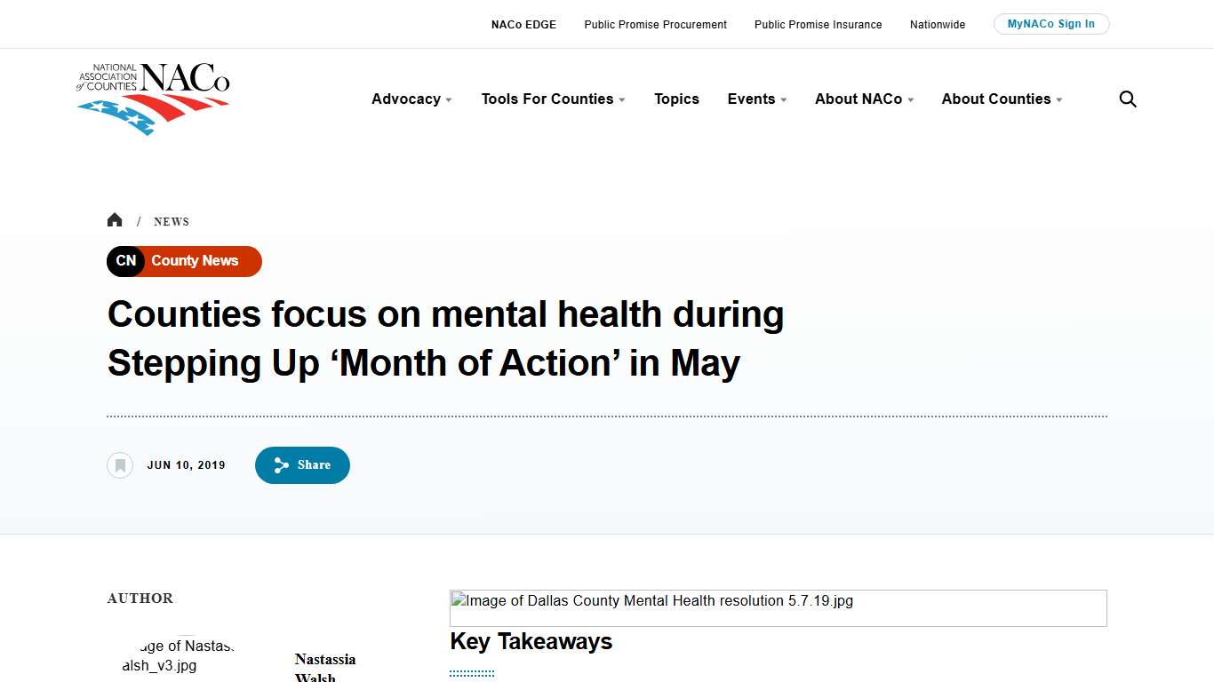 Counties focus on mental health during Stepping Up ‘Month of Action’ in May National Association of Counties